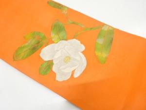 絽　枝花模様織り出し　名古屋帯
